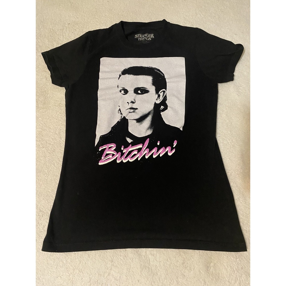 Bitchin Stranger Things Womens T-Shirt *Slim Fit* Size SM Black